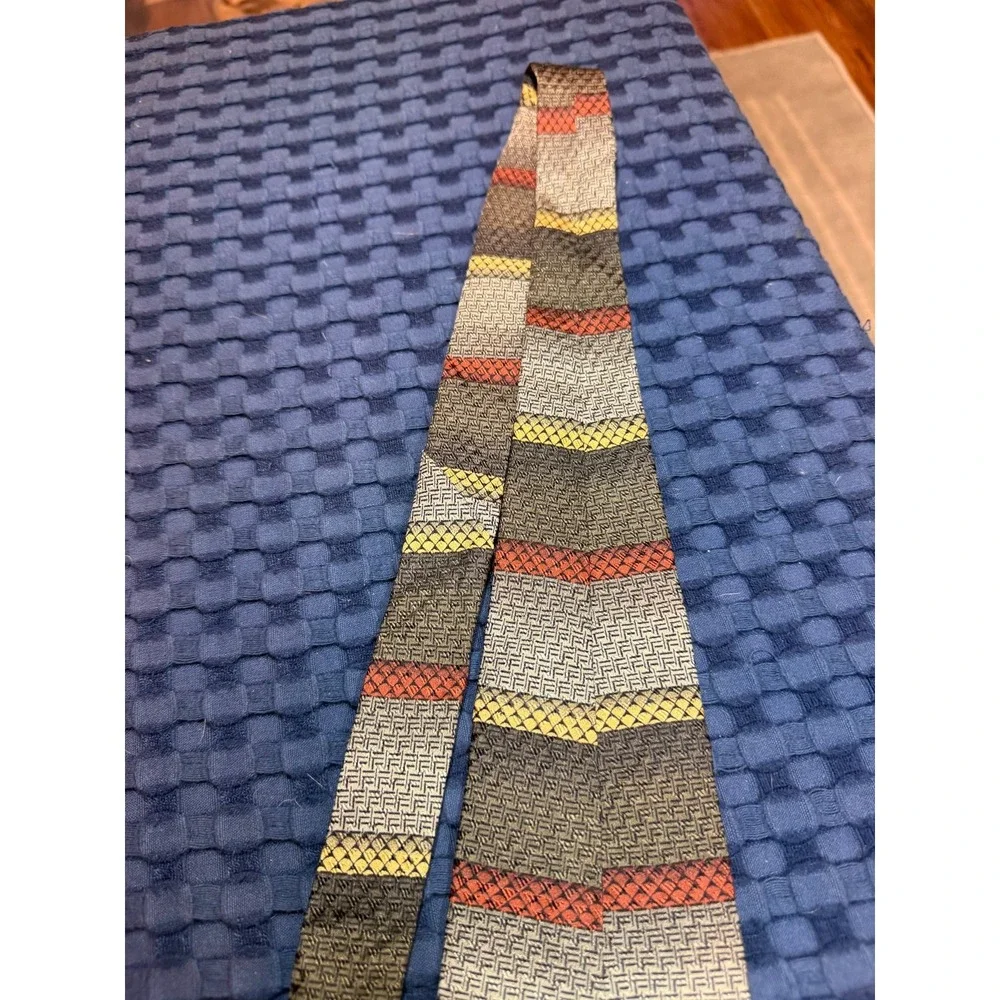 Vintage Martin Wong Studio 100% Silk Tie Abstract Multicolor